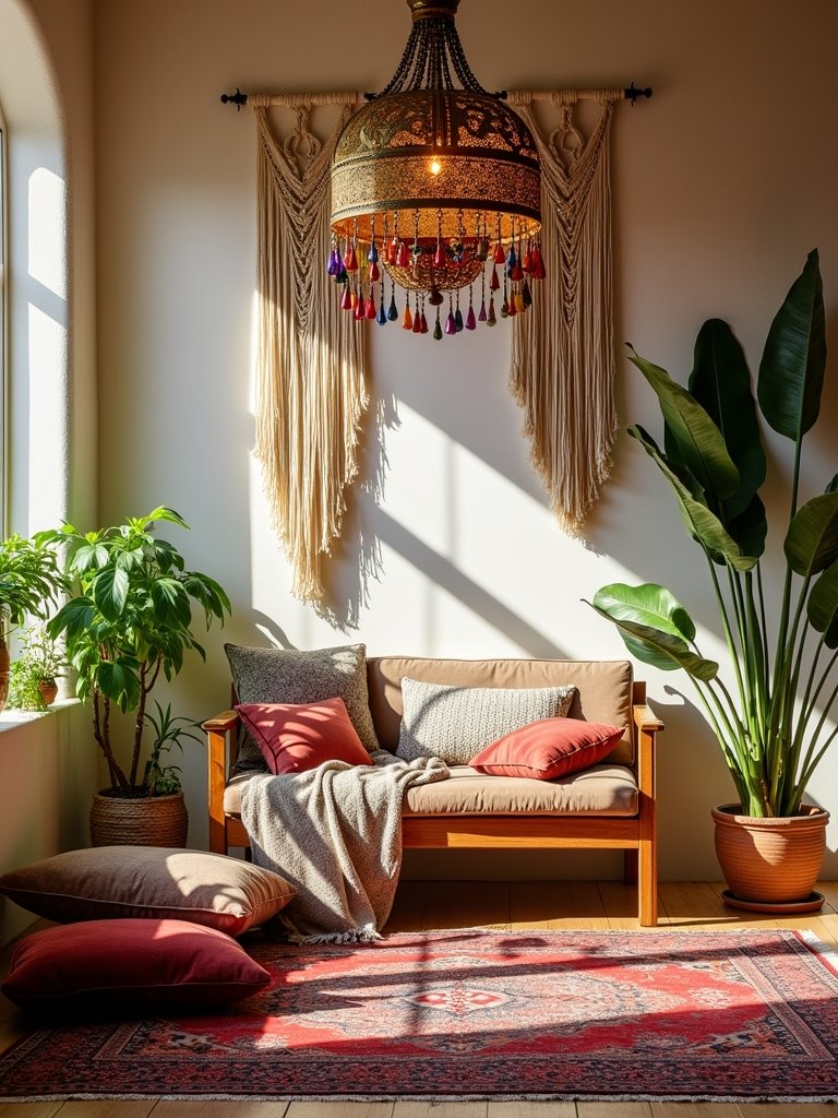 bohemian jhumar living room decor