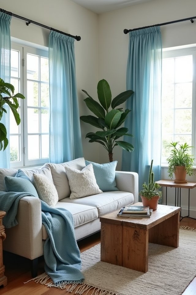 bohemian light blue textiles