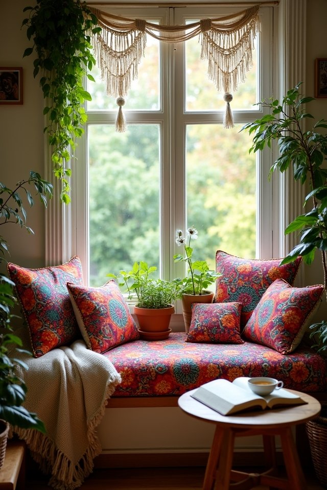bohemian window nook transformation