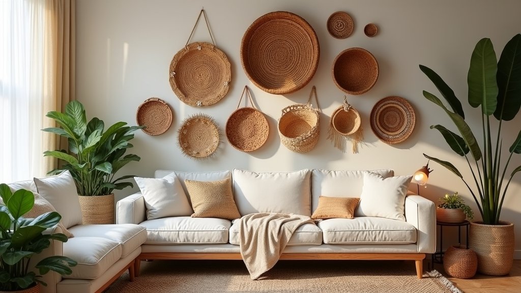 boho basket wall decor