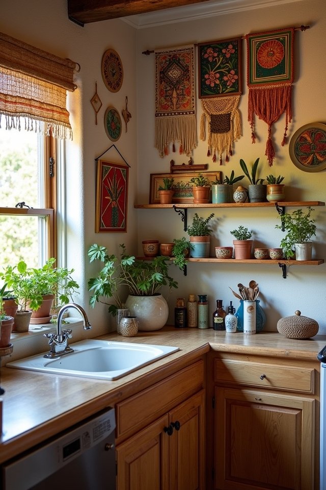 boho inspired kitchen wall decor