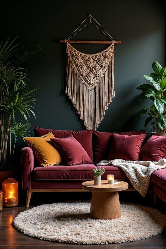 boho living room textures