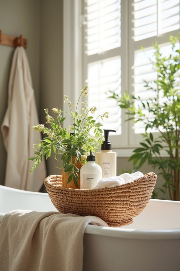boho woven basket caddy