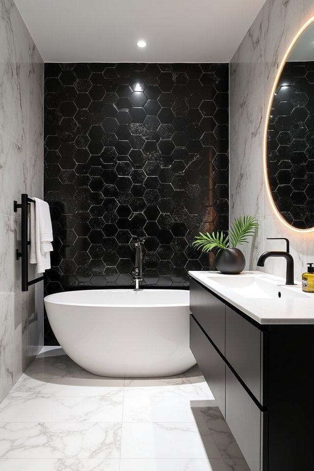 bold and creative bathroom walls