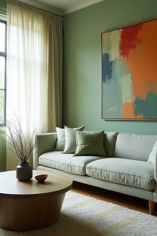 bold artwork enhances decor