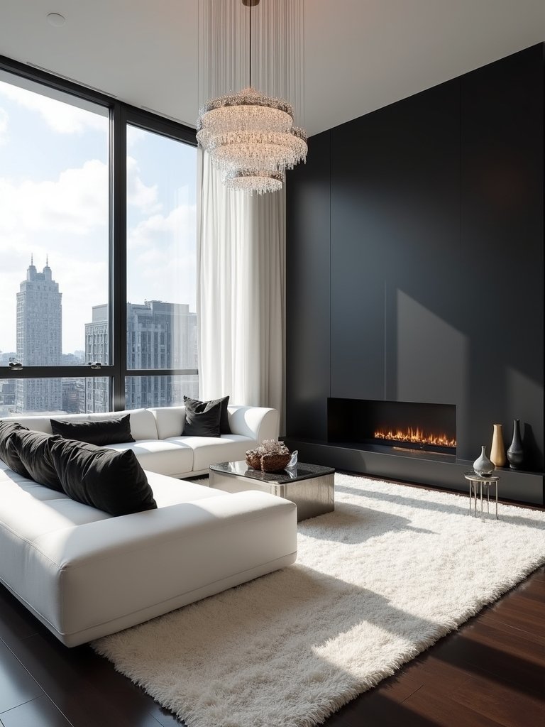 bold black accent wall