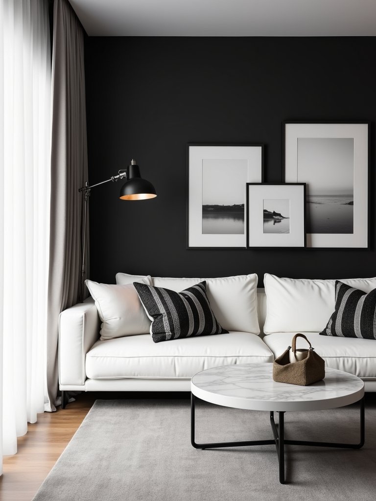 bold black accent walls