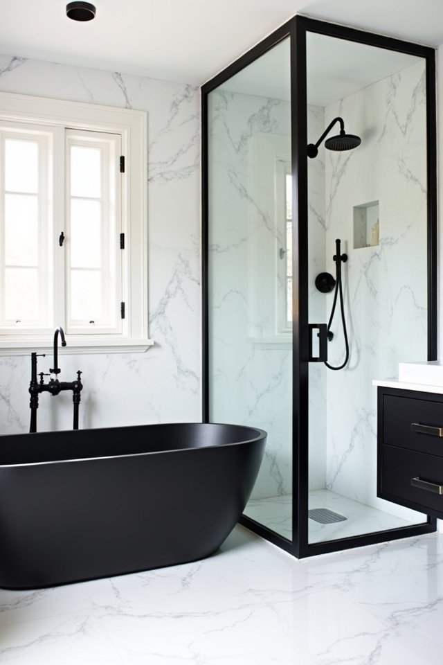 bold black bathroom fixtures