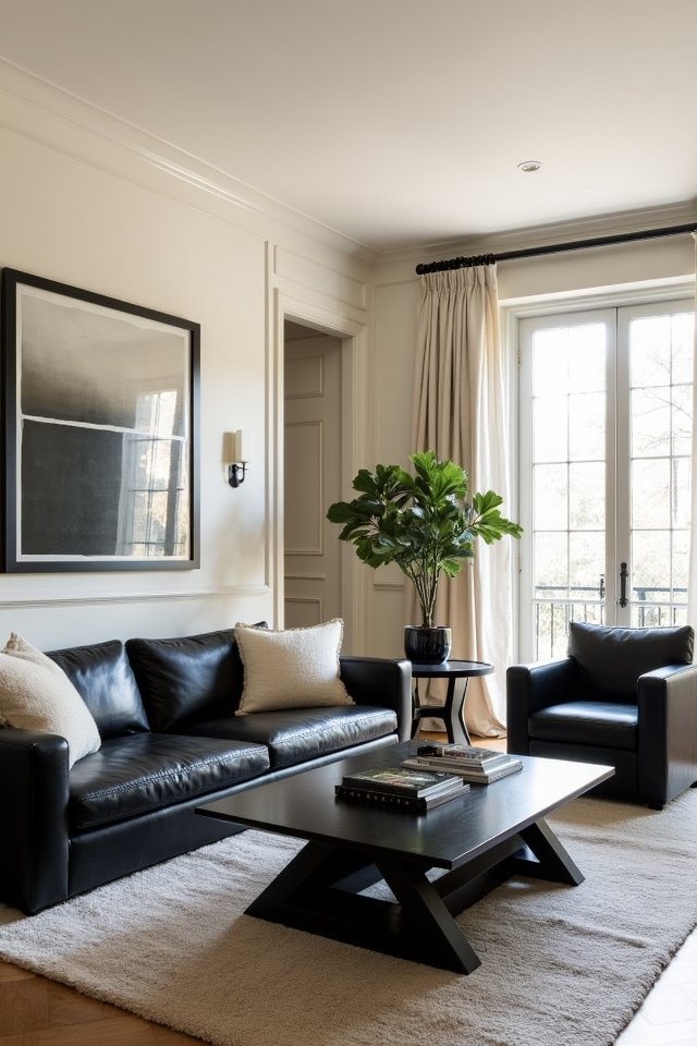 bold black furniture accents