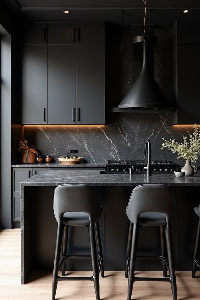 bold black kitchen aesthetics