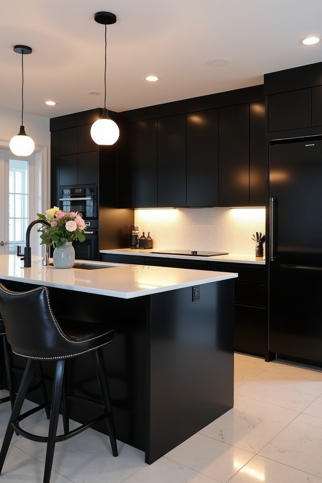 bold black kitchen island