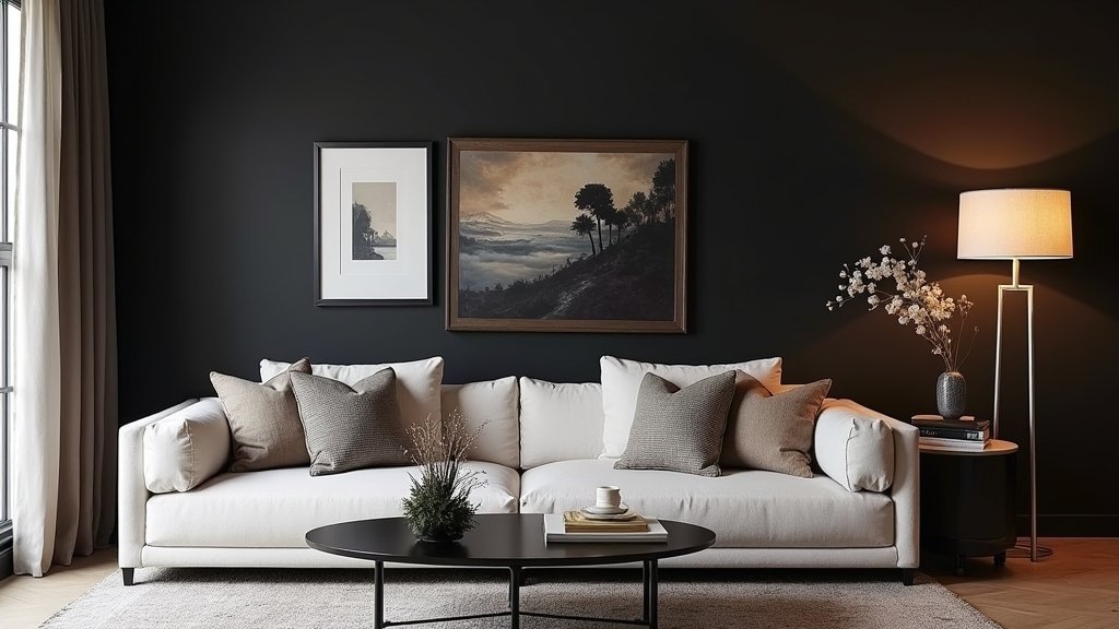 bold black living room elegance