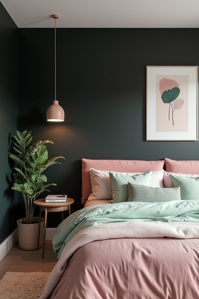 bold black meets soft pastels