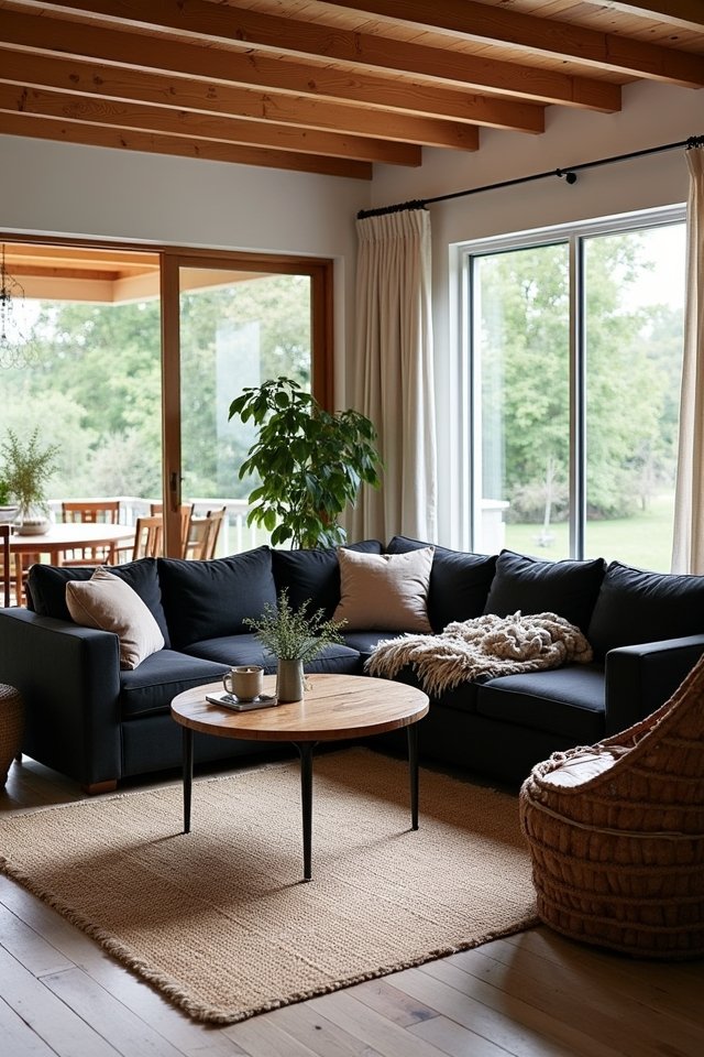 bold black natural wood