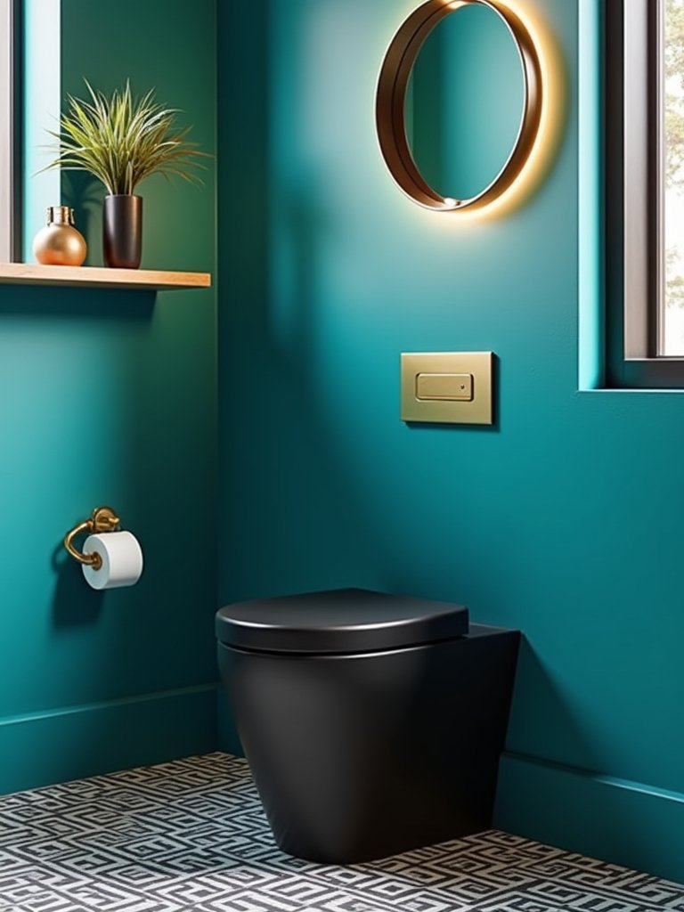bold black toilet contrast