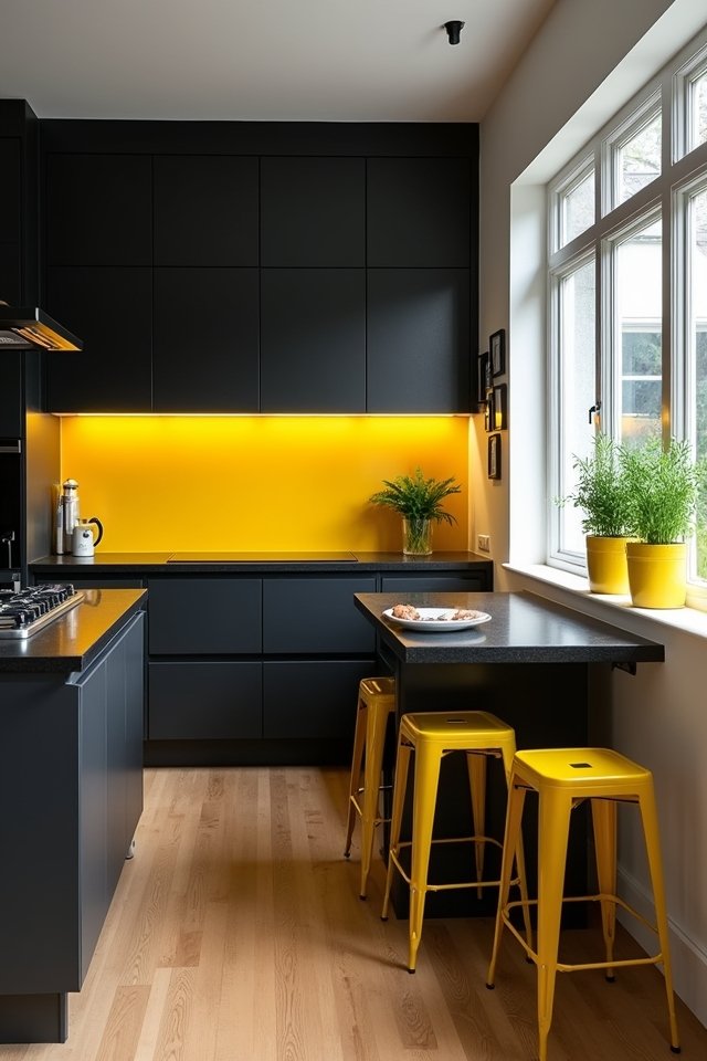 bold black vibrant yellow