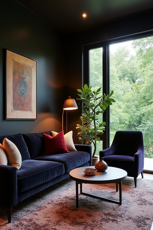 bold black walls enchant spaces