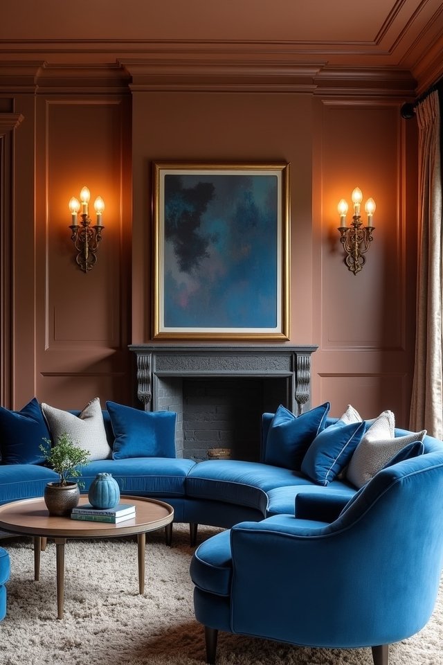 bold blue and brown lighting