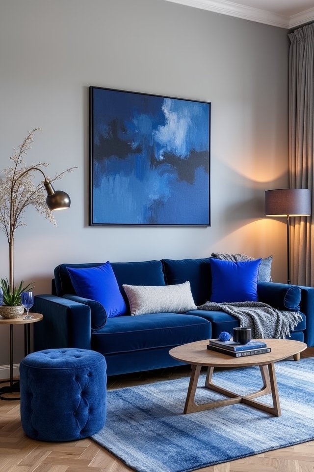 bold blue decor accents