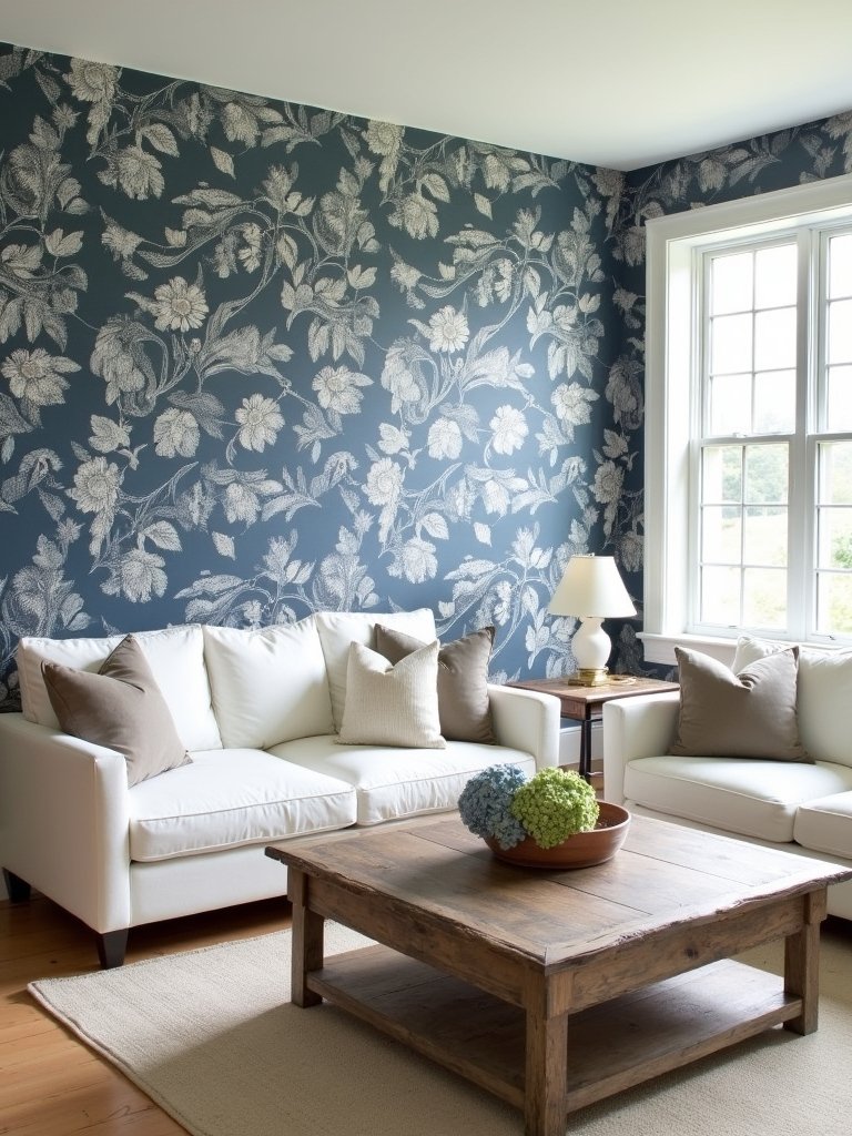 bold blue wallpaper statement