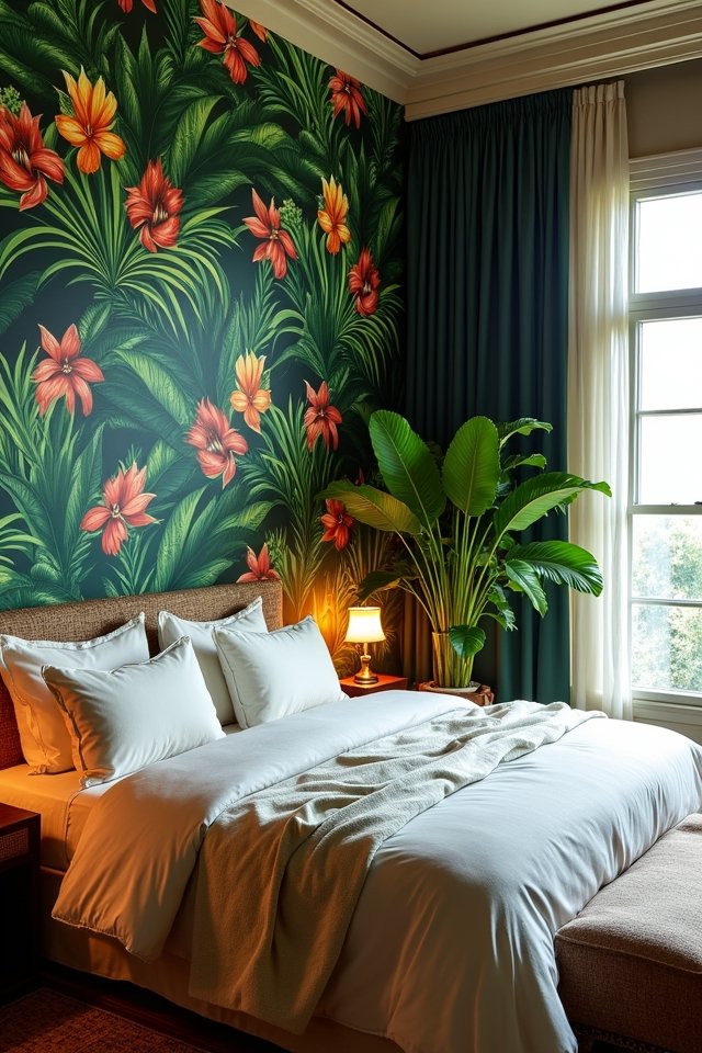 bold botanical bedroom transformation