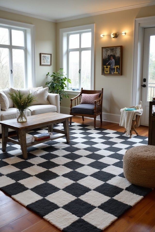 bold checkerboard area rug