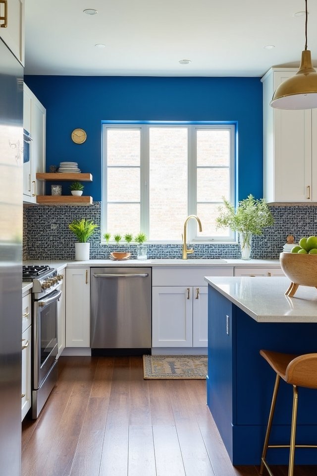 bold cobalt blue kitchen