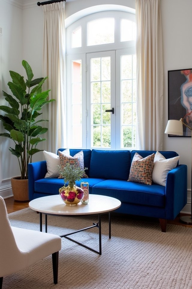 bold cobalt living room decor