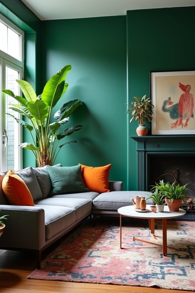 bold color accent wall