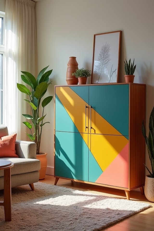 bold color block cabinet ideas