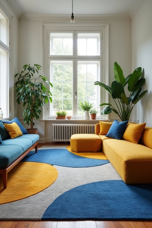 bold color blocked rug designs