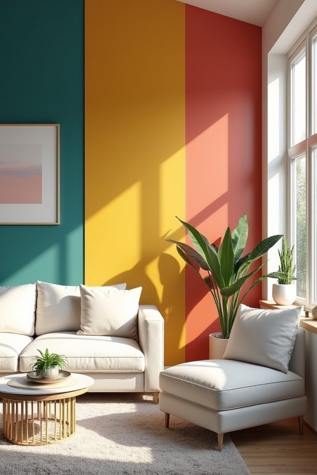bold color blocked wall design
