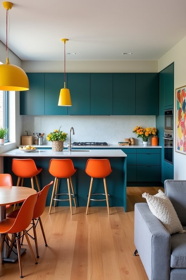 bold colorful kitchen accents