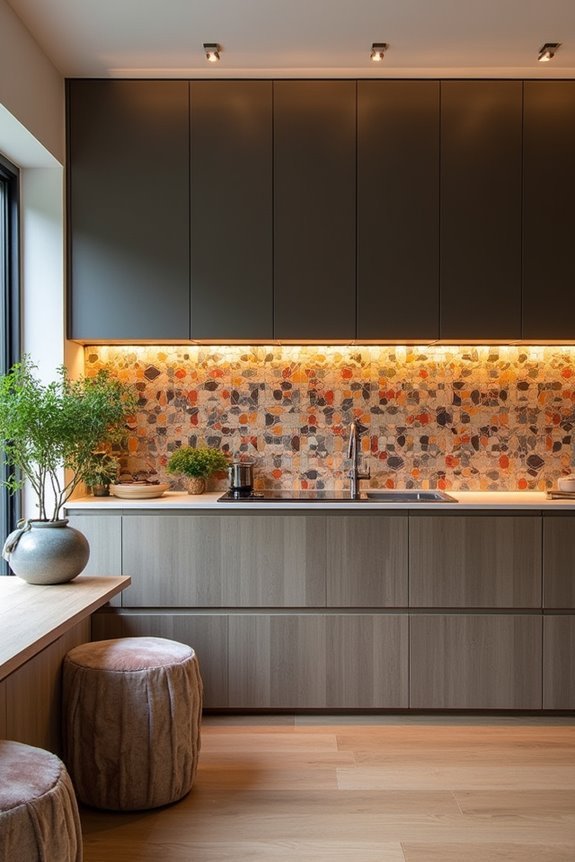 bold colorful kitchen backsplash