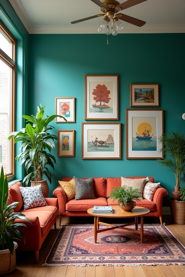 bold colorful living room transformation