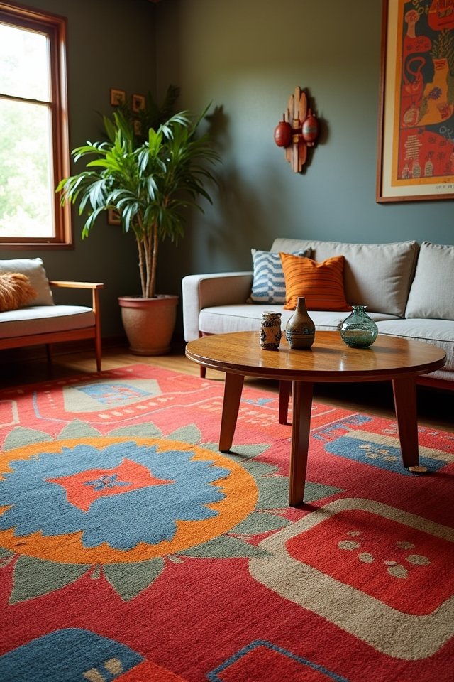 bold colorful retro rugs