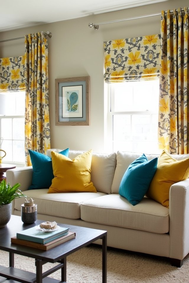 bold colorful window treatments