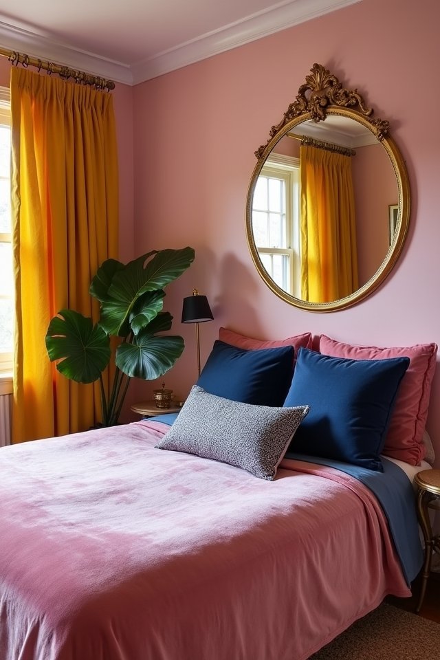 bold colors energize dusty pink