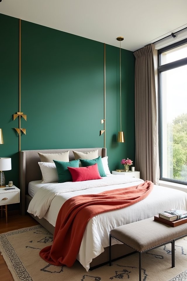 bold colors enhance bedrooms