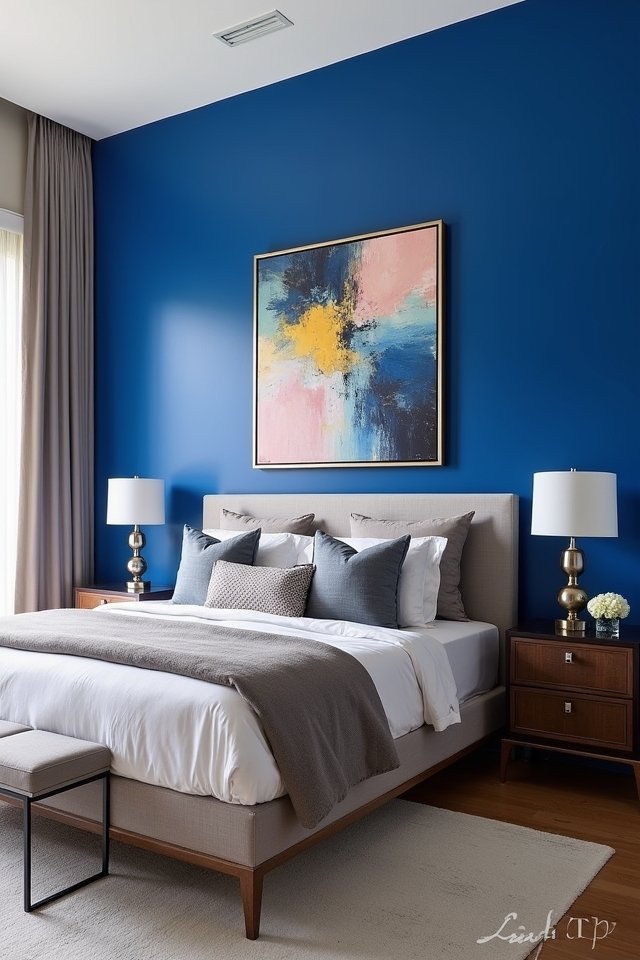 bold colors enhance bedrooms