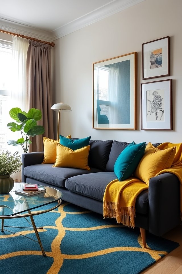 bold colors enhance gray