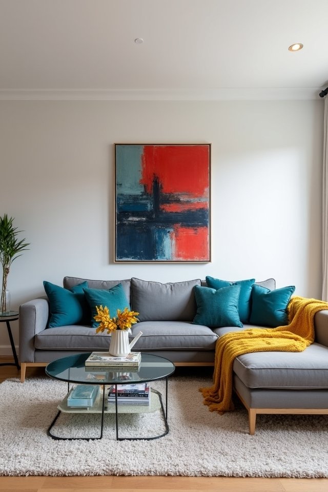 bold colors enhance gray