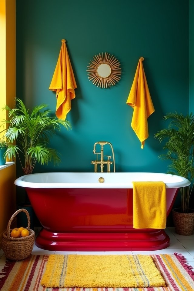 bold colors transform bathrooms