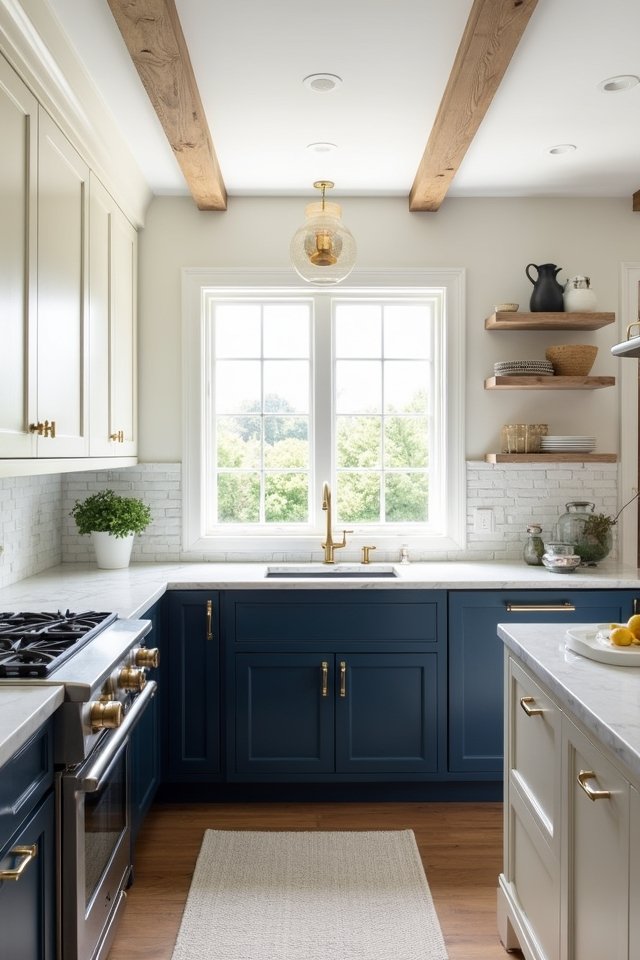 bold contrast two tone cabinetry