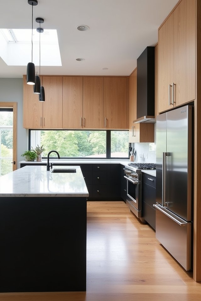 bold contrasts light wood