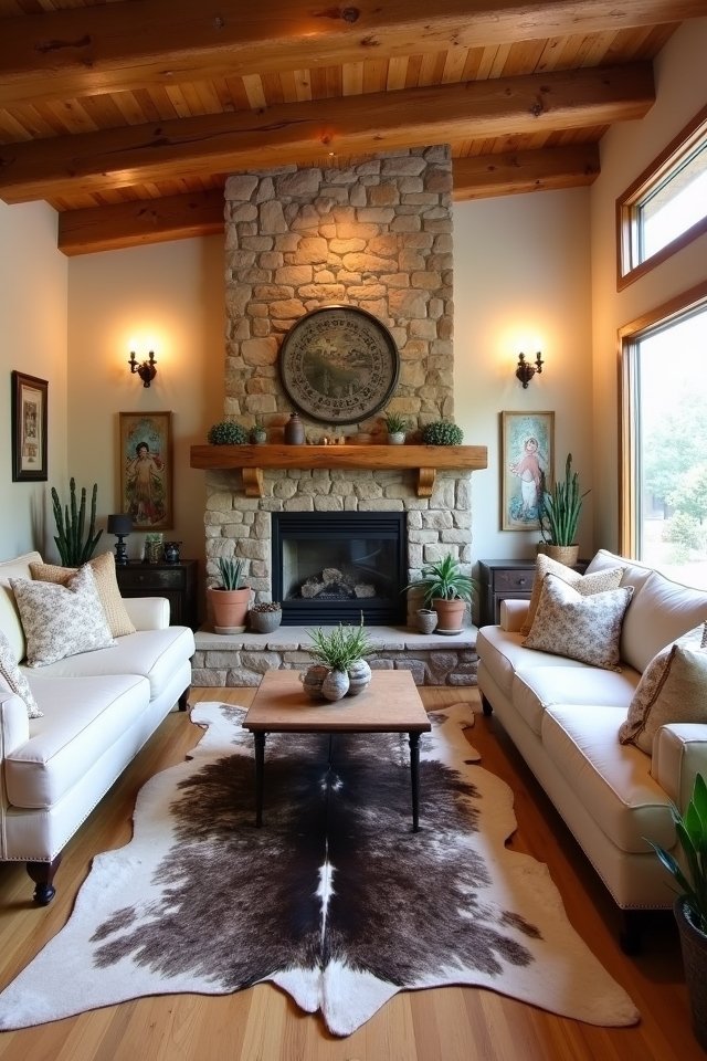 bold cowhide decor elements