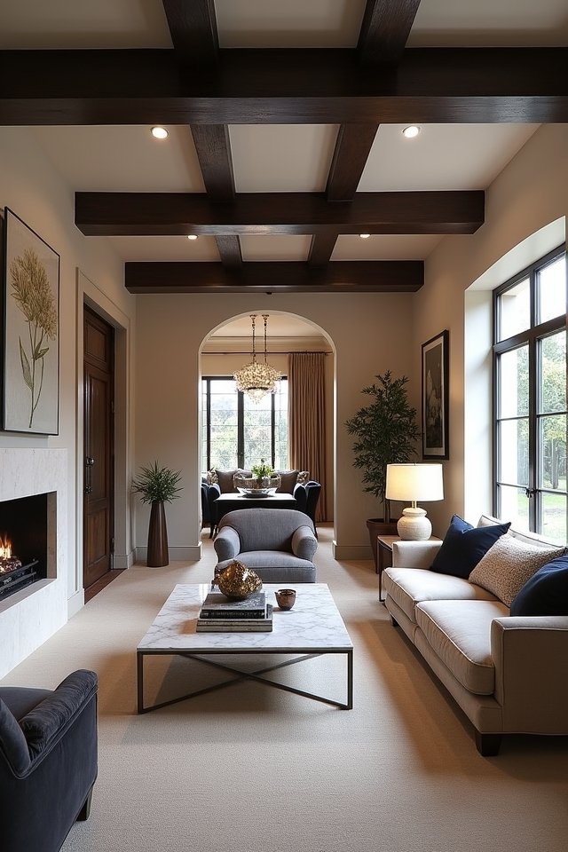 bold dark wood beams