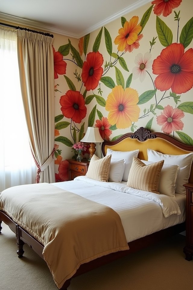 bold floral bedroom transformation