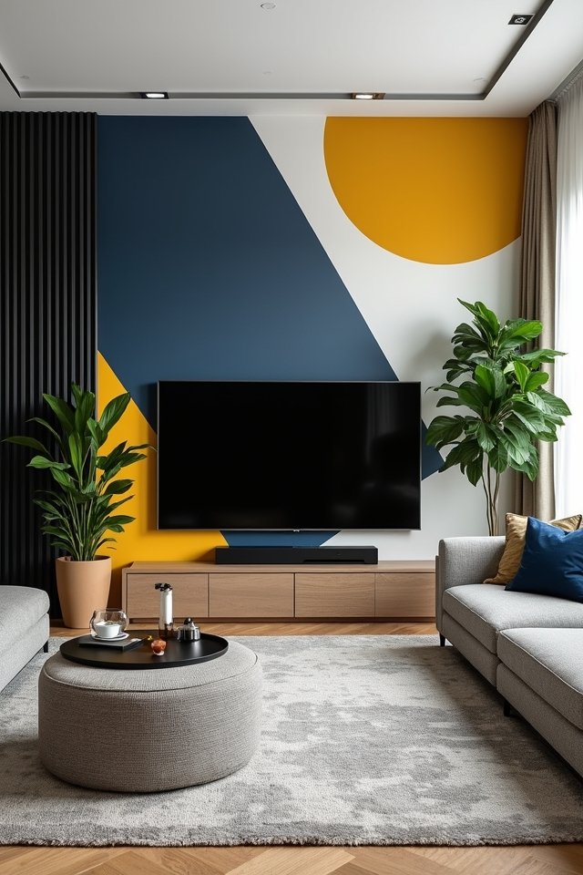 bold geometric accent walls