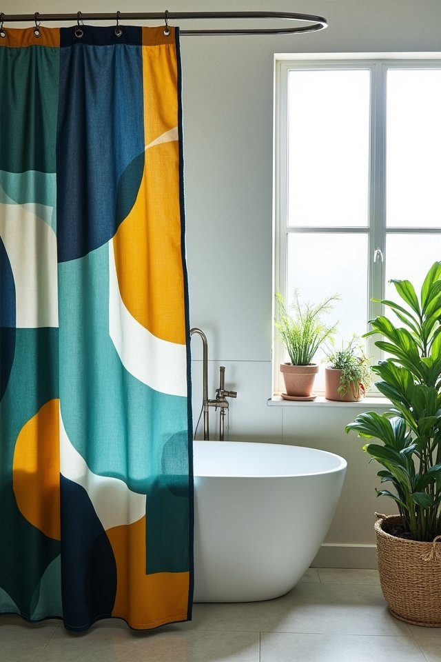 bold geometric bathroom decor